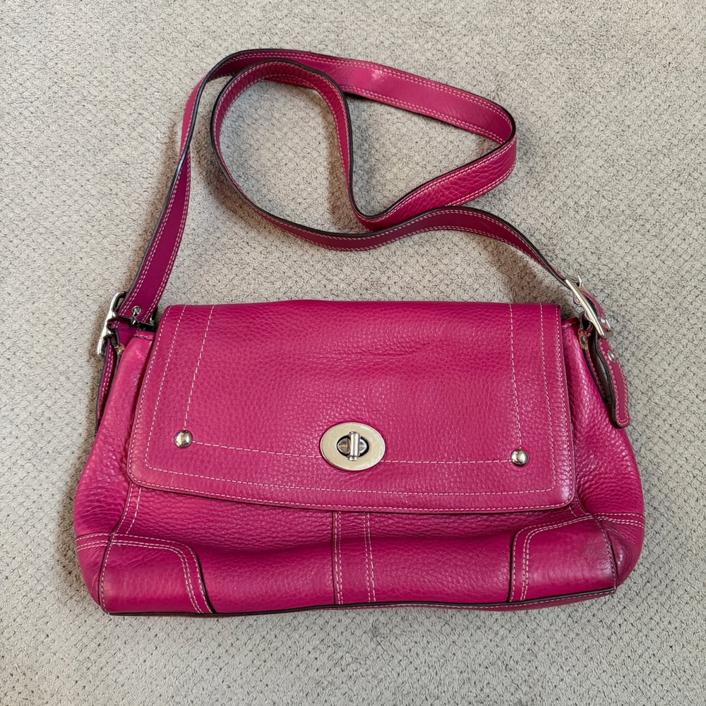 Vintage 2000s Coach Hamilton Pink Leather Crossbody Bag F13957